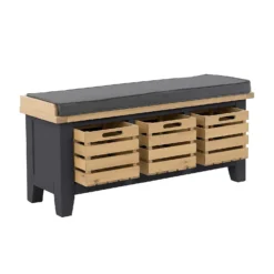 Ashstead Storage Bench - Oak & Charcoal -Furniture Series Sale 13642204 2784953455621769