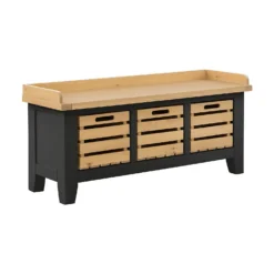 Ashstead Storage Bench - Oak & Charcoal -Furniture Series Sale 13642204 4024953455793231