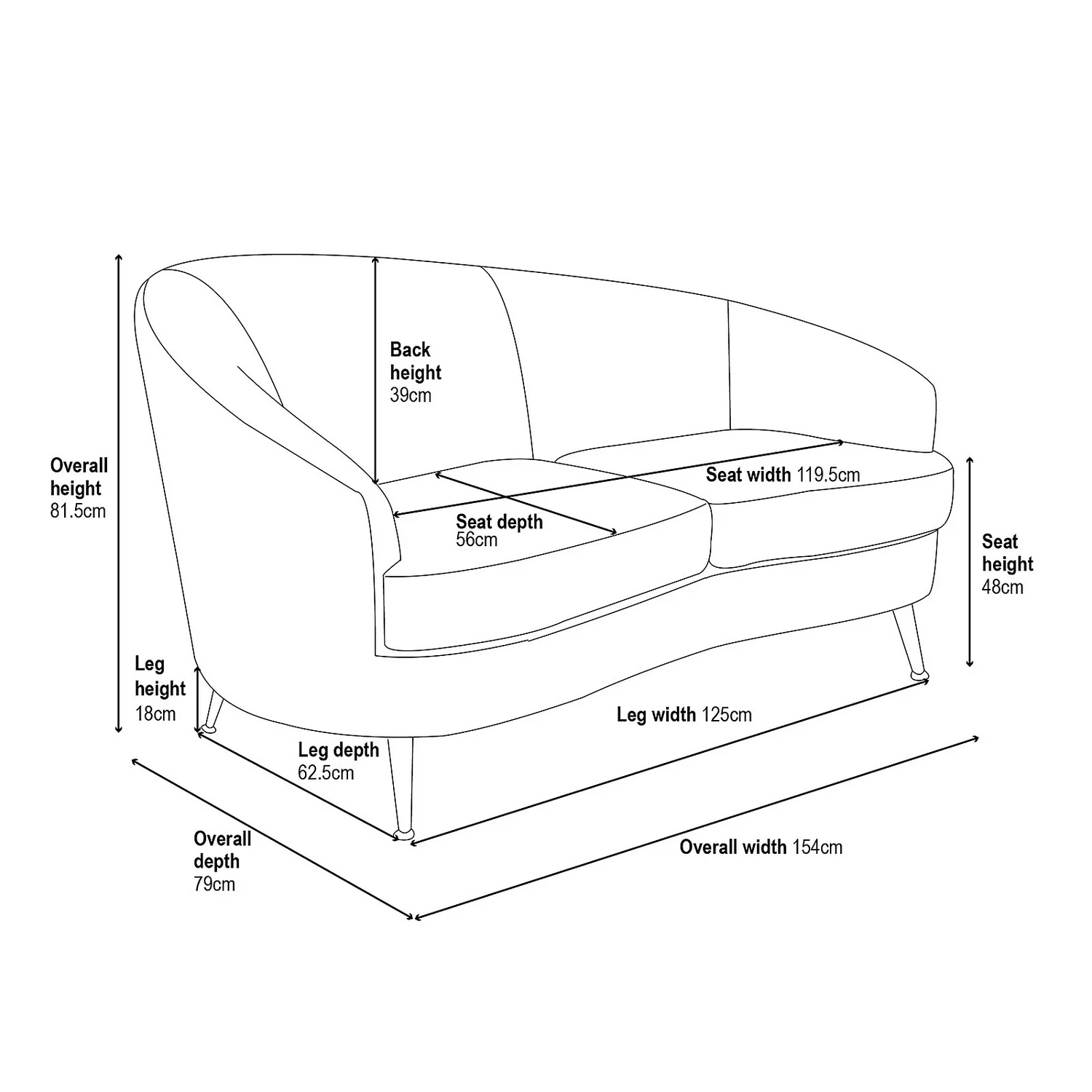 Lucie Asymmetric 2 Seater Sofa - Midnight 11 Lucie Asymmetric 2 Seater Sofa - Midnight - Image 9