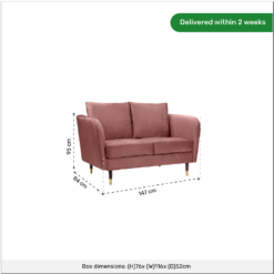 Cosmo Velvet 2 Seater Sofa In A Box - Rose Pink -Furniture Series Sale 13646013 1785007639562713