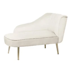 Gigi Velvet Chaise Longue - Cream