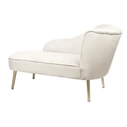 Gigi Velvet Chaise Longue - Cream -Furniture Series Sale 13698291 7794975247631288
