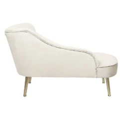 Gigi Velvet Chaise Longue - Cream -Furniture Series Sale 13698291 7894975247576052