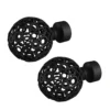 Rothley Baroque 25mm Pattern Orb Curtain Pole Finials (Pair) - Matt Black -Furniture Series Sale 13712257 2694976258236284