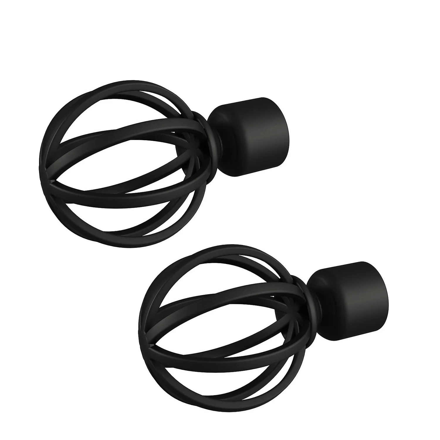 Rothley Baroque 25mm Cage Orb Curtain Pole Finials (Pair) - Matt Black 3 Rothley Baroque 25mm Cage Orb Curtain Pole Finials (Pair) - Matt Black