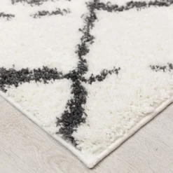 Deluxe Berber Shaggy Runner - White & Black - 180x67cm -Furniture Series Sale 13888027 1124988131185459