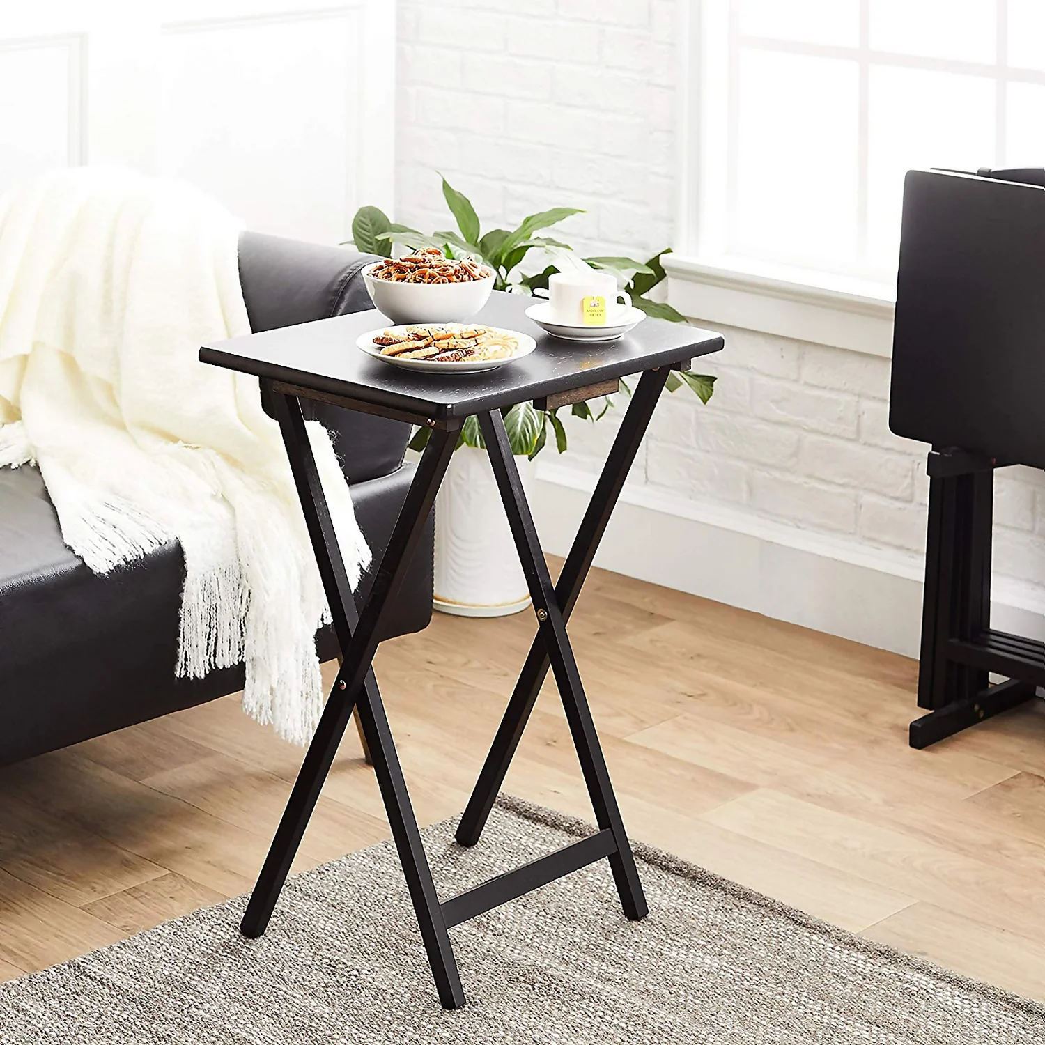 Wooden Folding Table - Black 4 Wooden Folding Table - Black - Image 2