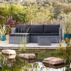 Alexandria Rattan Effect Garden Corner Sofa Set - Ash Grey -Furniture Series Sale 13971225 1355022704388195