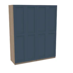 House Beautiful Realm Quad Wardrobe, Oak Effect Carcass - Navy Blue Shaker Doors (W) 1800mm X (H) 2196mm