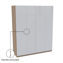 House Beautiful Honest Quad Wardrobe, Oak Effect Carcass - Gloss White Slab Doors (W) 1800mm X (H) 2196mm -Furniture Series Sale 13999747 1095005575344610