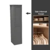 House Beautiful Realm Fitted Look Single Wardrobe, Oak Effect Carcass - Carbon Grey Shaker Door (W) 551mm X (H) 2256mm -Furniture Series Sale 13999764 5005052689965818