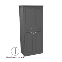 House Beautiful Realm Fitted Look Double Wardrobe, Oak Effect Carcass - Carbon Grey Shaker Doors (W) 1001mm X (H) 2256mm -Furniture Series Sale 13999776 2115014911748455