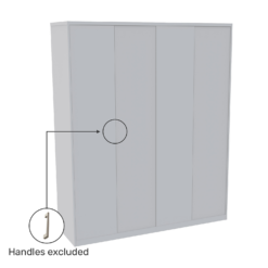 House Beautiful Honest Fitted Look Quad Wardrobe, Oak Effect Carcass - Gloss White Slab Doors (W) 1840mm X (H) 2226mm -Furniture Series Sale 13999796 1715007373234713