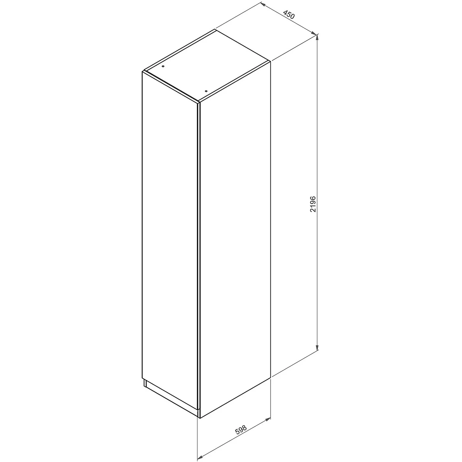 House Beautiful Honest Single Wardrobe, White Carcass - Gloss White Slab Door (W) 450mm X (H) 2196mm 7 House Beautiful Honest Single Wardrobe, White Carcass - Gloss White Slab Door (W) 450mm X (H) 2196mm - Image 5