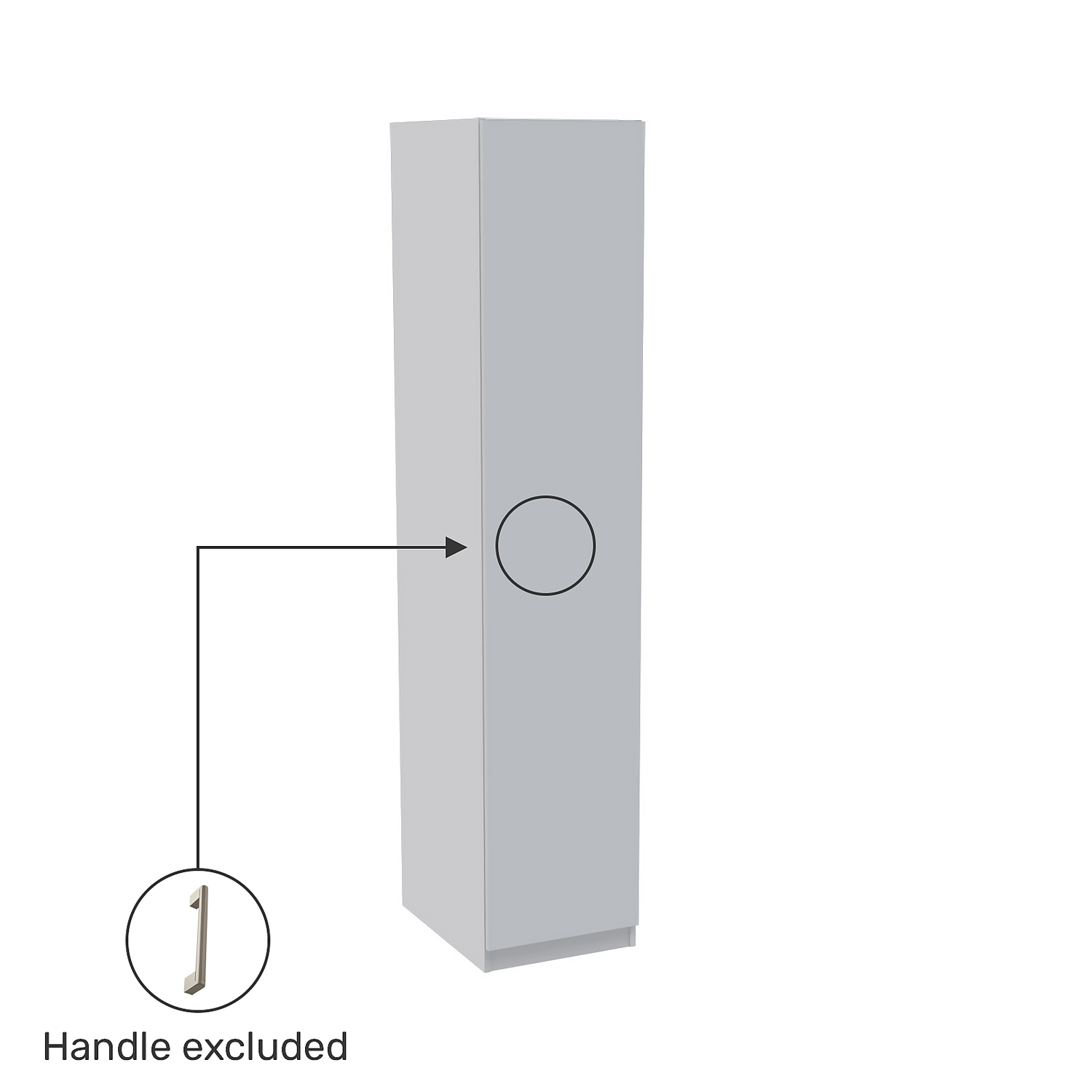House Beautiful Honest Single Wardrobe, White Carcass - Gloss White Slab Door (W) 450mm X (H) 2196mm 5 House Beautiful Honest Single Wardrobe, White Carcass - Gloss White Slab Door (W) 450mm X (H) 2196mm - Image 3