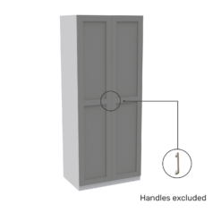House Beautiful Realm Double Wardrobe, White Carcass - Grey Shaker Doors (W) 900mm X (H) 2196mm -Furniture Series Sale 13999835 1095005573432023