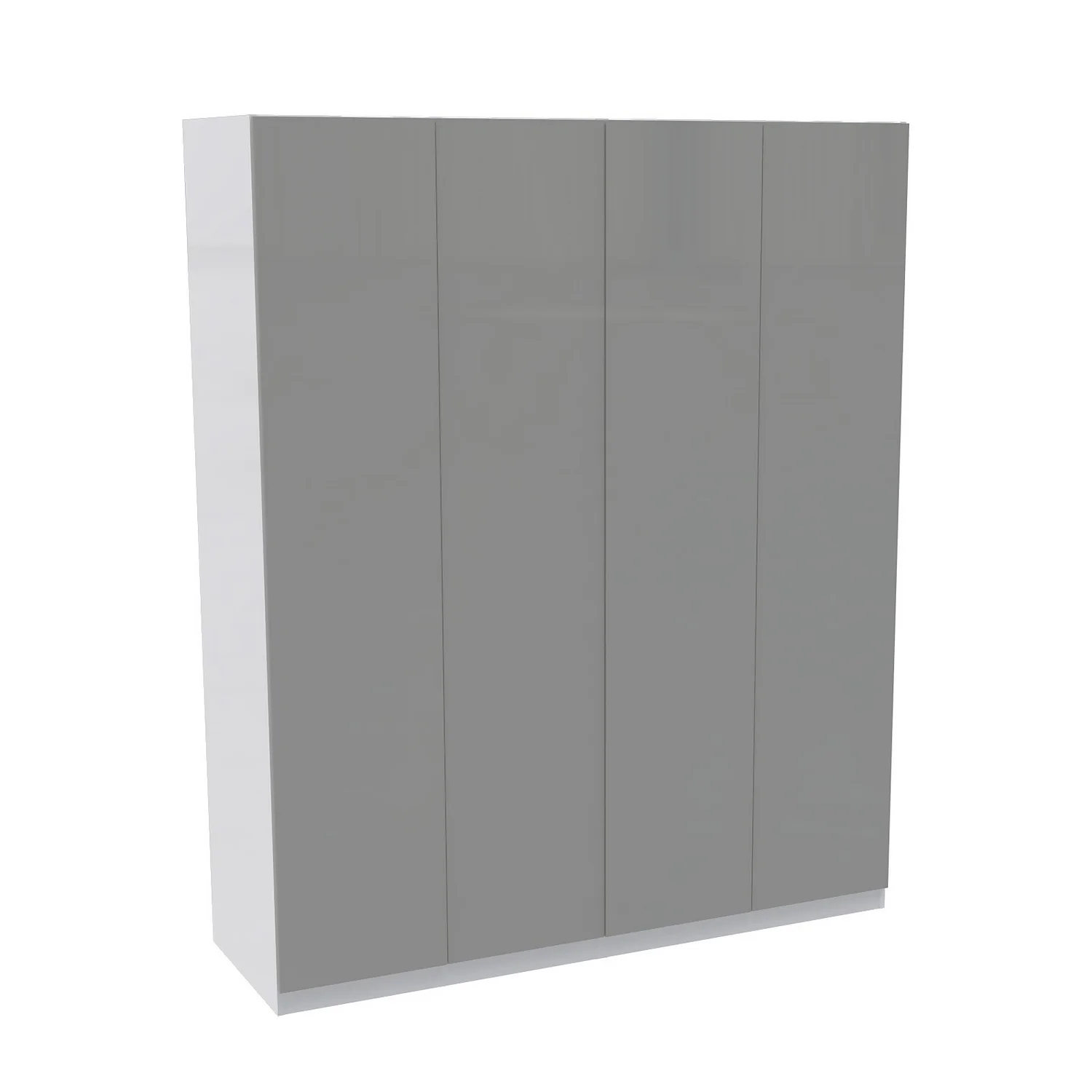 House Beautiful Honest Quad Wardrobe, White Carcass - Gloss Grey Slab Doors (W) 1800mm X (H) 2196mm 3 House Beautiful Honest Quad Wardrobe, White Carcass - Gloss Grey Slab Doors (W) 1800mm X (H) 2196mm
