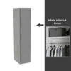 House Beautiful Escape Fitted Look Single Wardrobe, White Carcass - Gloss Grey Handleless Door (W) 490mm X (H) 2226mm -Furniture Series Sale 13999871 1095052690716670