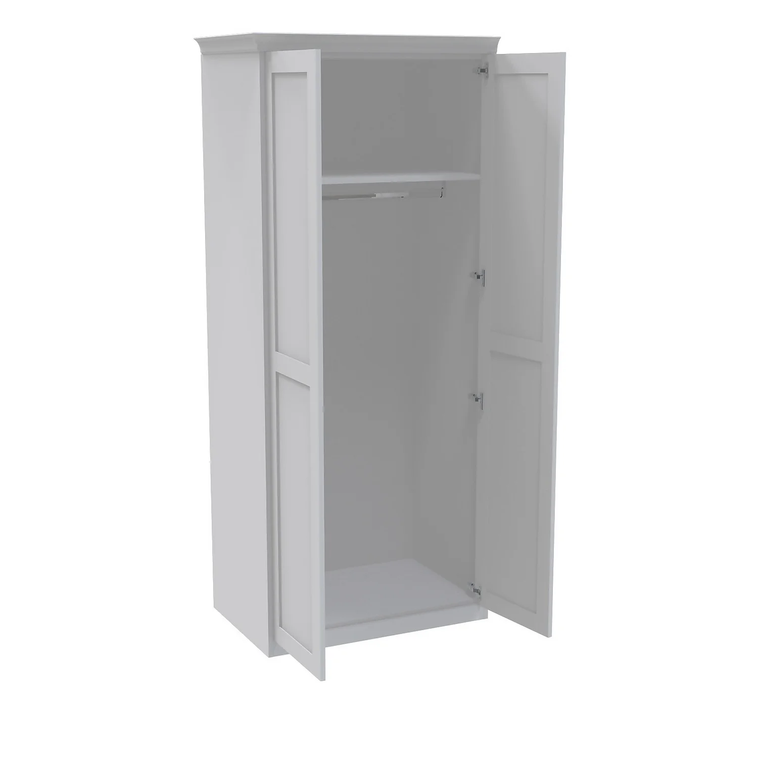 House Beautiful Realm Fitted Look Double Wardrobe, White Carcass - White Shaker Doors (W) 1001mm X (H) 2256mm 4 House Beautiful Realm Fitted Look Double Wardrobe, White Carcass - White Shaker Doors (W) 1001mm X (H) 2256mm - Image 2