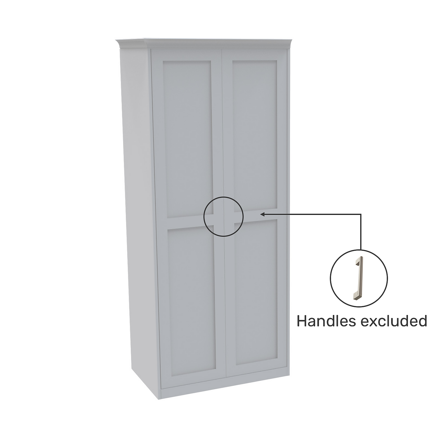 House Beautiful Realm Fitted Look Double Wardrobe, White Carcass - White Shaker Doors (W) 1001mm X (H) 2256mm 5 House Beautiful Realm Fitted Look Double Wardrobe, White Carcass - White Shaker Doors (W) 1001mm X (H) 2256mm - Image 3