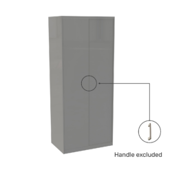 House Beautiful Honest Fitted Look Double Wardrobe, White Carcass - Gloss Grey Slab Doors (W) 940mm X (H) 2226mm -Furniture Series Sale 13999881 2825005574984448