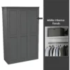 House Beautiful Realm Fitted Look Triple Wardrobe, White Carcass - Carbon Grey Shaker Doors (W) 1451mm X (H) 2256mm -Furniture Series Sale 13999884 7725052690814389