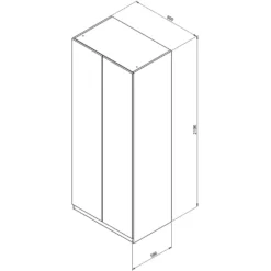 House Beautiful Escape Double Wardrobe, Grey Carcass - Gloss White Handleless Doors (W) 900mm X (H) 2196mm -Furniture Series Sale 13999922 4545005572296358