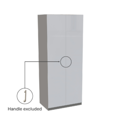 House Beautiful Honest Double Wardrobe, Grey Carcass - Gloss White Slab Doors (W) 900mm X (H) 2196mm -Furniture Series Sale 13999923 1565005576001301