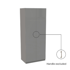 House Beautiful Honest Double Wardrobe, Grey Carcass - Gloss Grey Slab Doors (W) 900mm X (H) 2196mm -Furniture Series Sale 13999925 1975005577516403