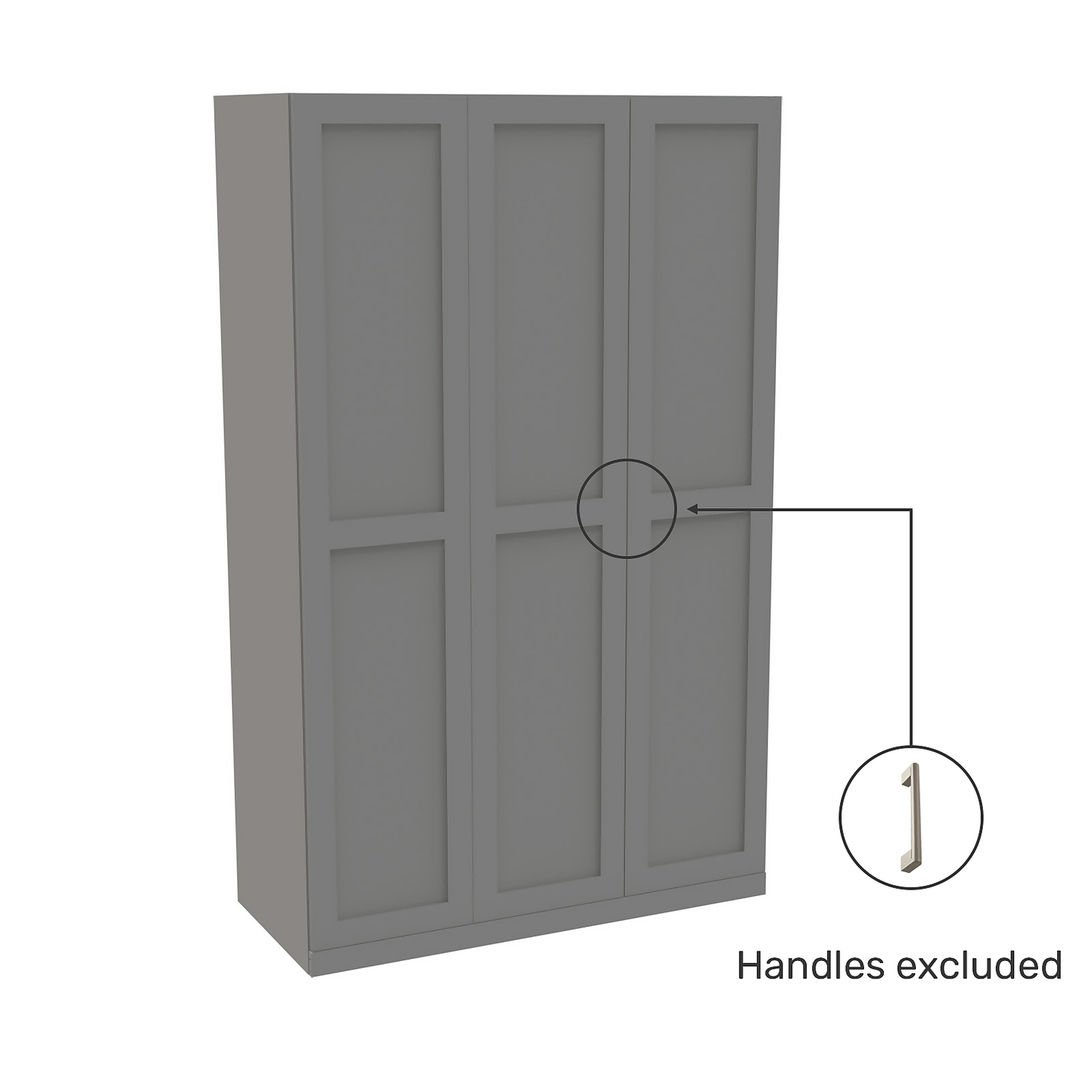 House Beautiful Realm Triple Wardrobe, Grey Carcass - Grey Shaker Doors (W) 1350mm X (H) 2196mm 5 House Beautiful Realm Triple Wardrobe, Grey Carcass - Grey Shaker Doors (W) 1350mm X (H) 2196mm - Image 3