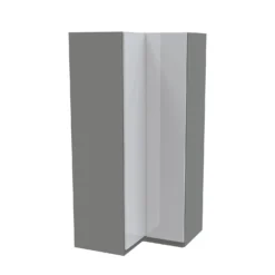 House Beautiful Escape Corner Wardrobe, Grey Carcass - Gloss White Handleless Doors (W) 1053mm X (H) 2196mm