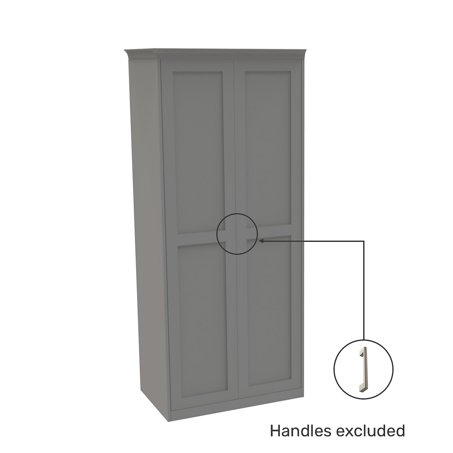 House Beautiful Realm Fitted Look Double Wardrobe, Grey Carcass - Grey Shaker Doors (W) 1001mm X (H) 2256mm 5 House Beautiful Realm Fitted Look Double Wardrobe, Grey Carcass - Grey Shaker Doors (W) 1001mm X (H) 2256mm - Image 3