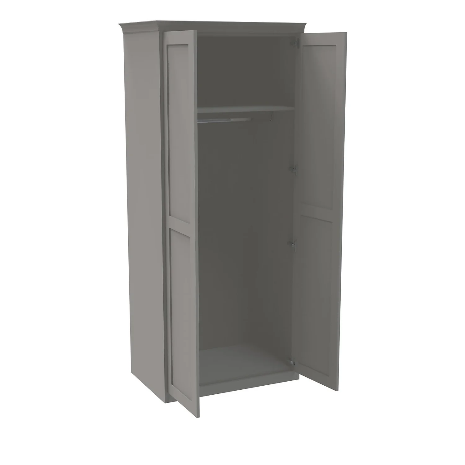 House Beautiful Realm Fitted Look Double Wardrobe, Grey Carcass - Grey Shaker Doors (W) 1001mm X (H) 2256mm 4 House Beautiful Realm Fitted Look Double Wardrobe, Grey Carcass - Grey Shaker Doors (W) 1001mm X (H) 2256mm - Image 2