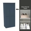 House Beautiful Realm Fitted Look Double Wardrobe, Grey Carcass - Navy Blue Shaker Doors (W) 1001mm X (H) 2256mm -Furniture Series Sale 13999961 8245052687901299