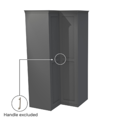House Beautiful Realm Fitted Look Corner Wardrobe, Grey Carcass - Carbon Grey Shaker Doors (W) 1103mm X (H) 2256mm -Furniture Series Sale 13999984 2105014911557640