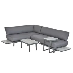 Heba Grey Metal Garden Corner Sofa Set -Furniture Series Sale 14005702 1465022704651529