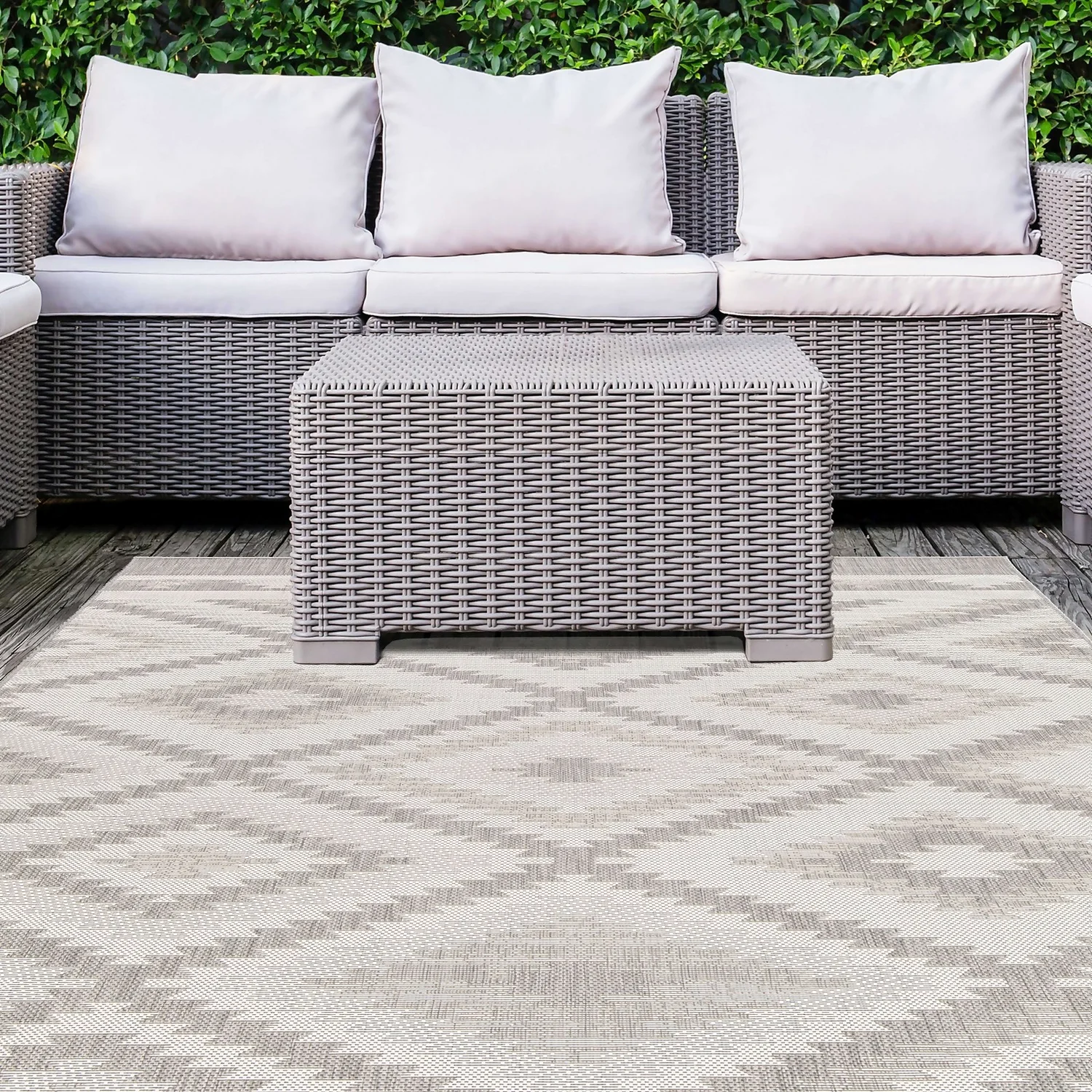 Recycled Diamond Rug - Grey - 160x230cm 4 Recycled Diamond Rug - Grey - 160x230cm - Image 2