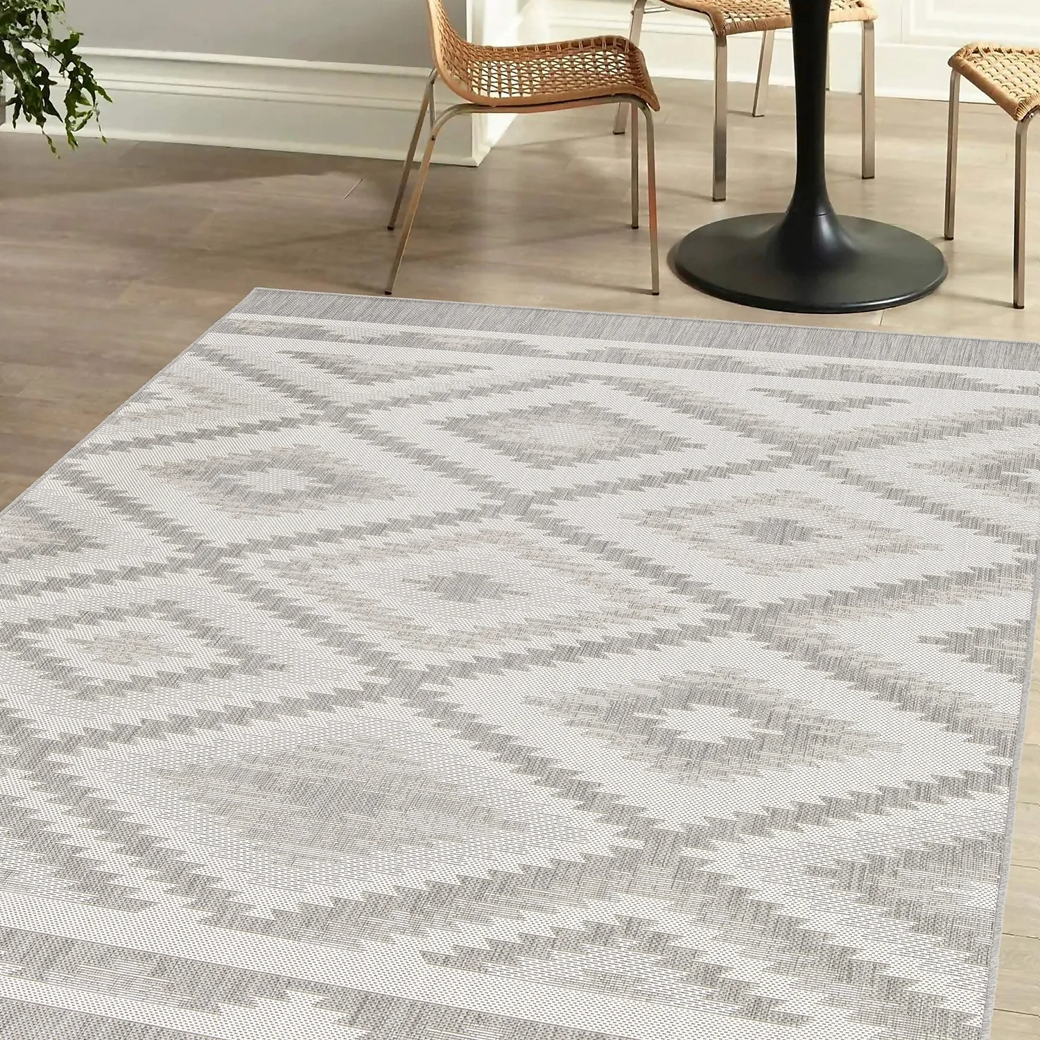 Recycled Diamond Rug - Grey - 160x230cm 5 Recycled Diamond Rug - Grey - 160x230cm - Image 3