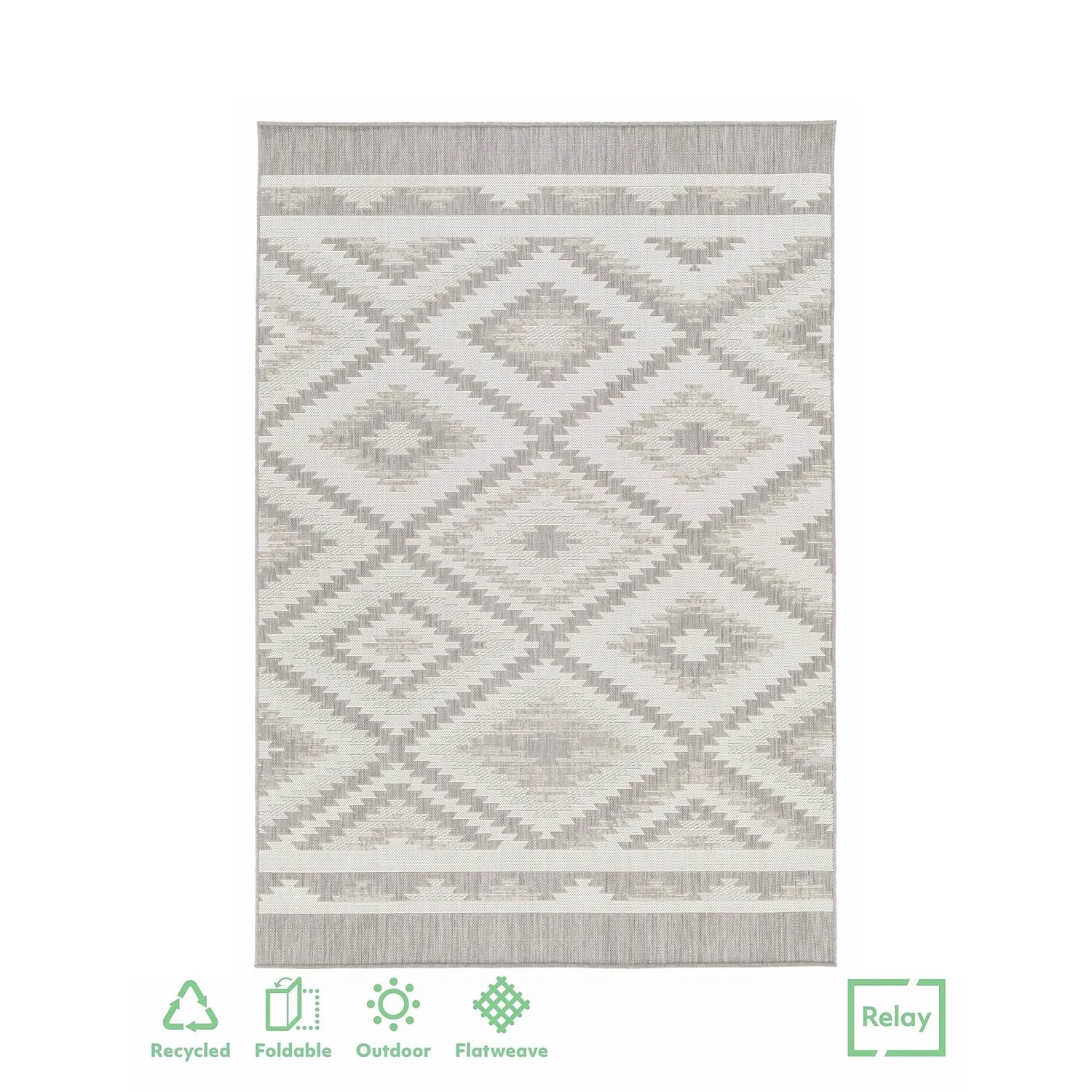 Recycled Diamond Rug - Grey - 160x230cm 3 Recycled Diamond Rug - Grey - 160x230cm