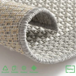 Relay Recycled Indoor/Outdoor Rug - Grey Border - 60x230cm -Furniture Series Sale 14015902 1815006089038078