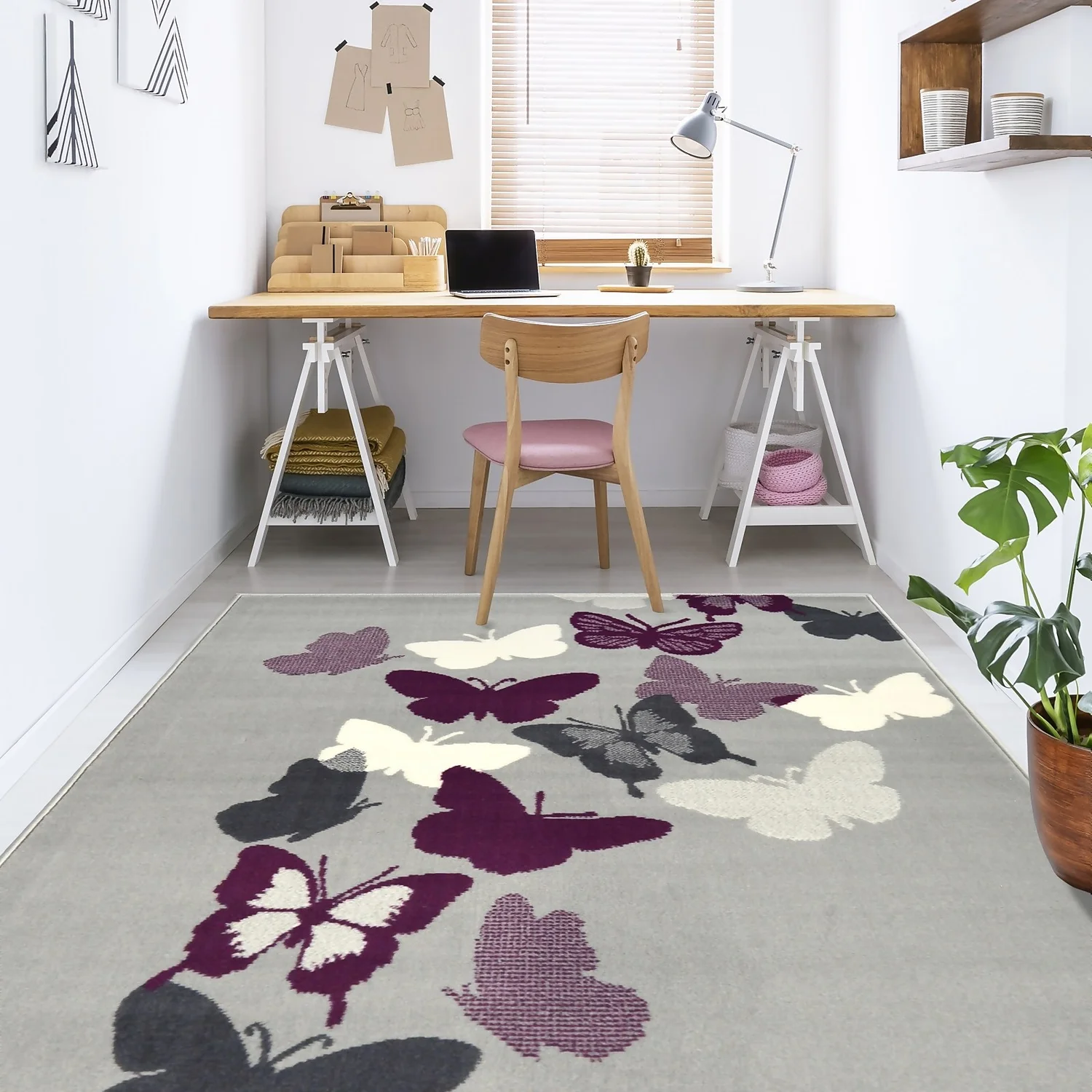 Butterfly Rug - Grey - 160x230cm 4 Butterfly Rug - Grey - 160x230cm - Image 2