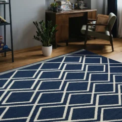 County Diamonds Indoor/Outdoor Rug - Navy - 160x230cm -Furniture Series Sale 14016057 1215006086542708