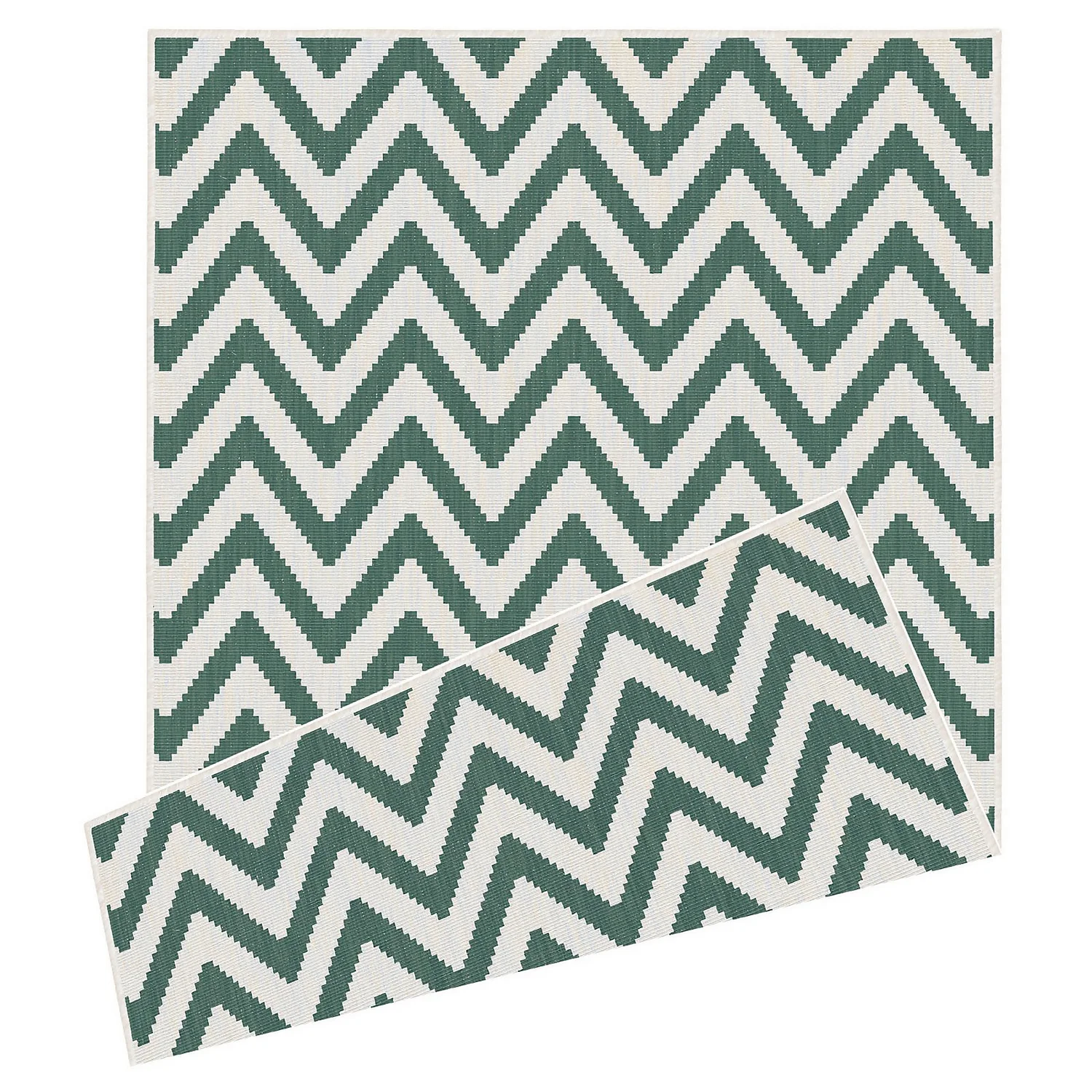 Duo Weave Indoor/Outdoor Rug - Chevrons Green - 120x170cm 3 Duo Weave Indoor/Outdoor Rug - Chevrons Green - 120x170cm