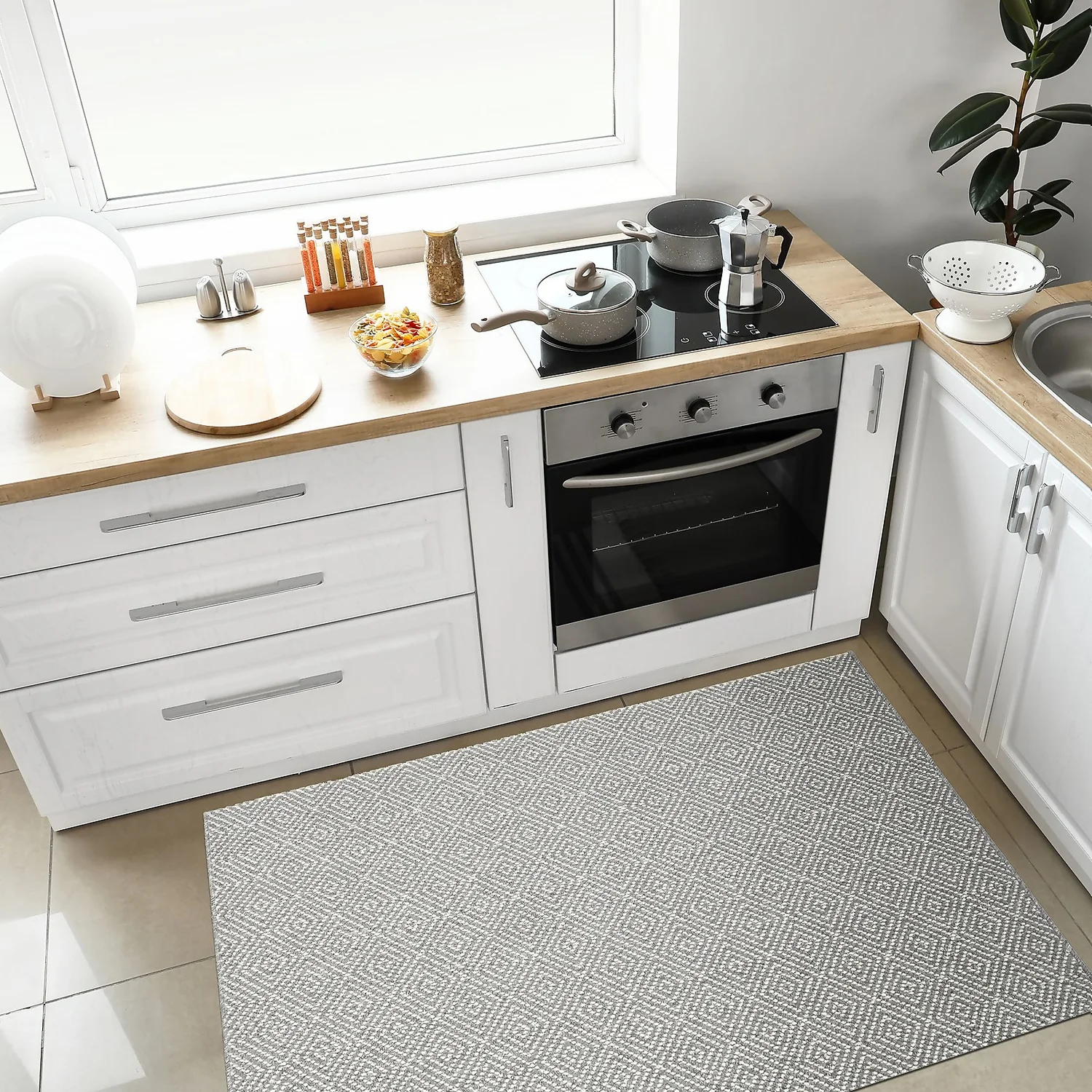 Prague Washable Rug - Grey - 80x140cm 4 Prague Washable Rug - Grey - 80x140cm - Image 2