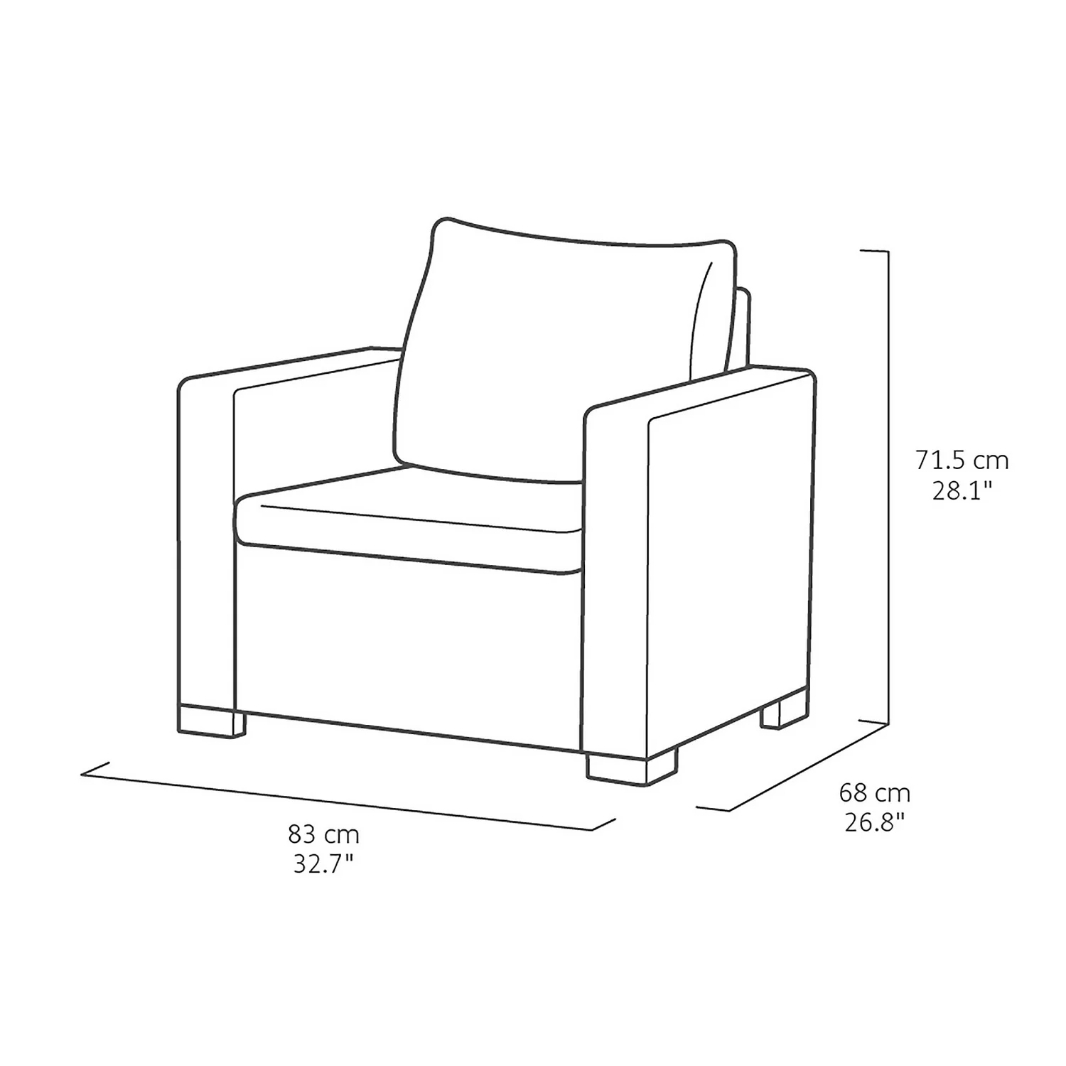 Keter California 4 Seater Outdoor Garden Furniture Lounge Set - Graphite With Grey Cushions 11 Keter California 4 Seater Outdoor Garden Furniture Lounge Set - Graphite With Grey Cushions - Image 9