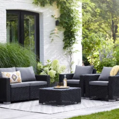 Keter California 4 Seater Outdoor Garden Furniture Lounge Set - Graphite With Grey Cushions 18 Keter California 4 Seater Outdoor Garden Furniture Lounge Set - Graphite With Grey Cushions -Furniture Series Sale 14539591 3115041801816578