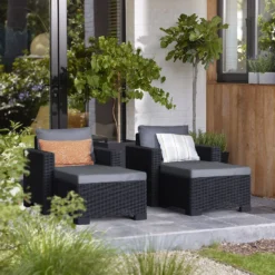 Keter California 2 Seater Outdoor Balcony Deluxe Garden Furniture Set - Graphite With Grey Cushions 15 Keter California 2 Seater Outdoor Balcony Deluxe Garden Furniture Set - Graphite With Grey Cushions -Furniture Series Sale 14539592 1295041802382357