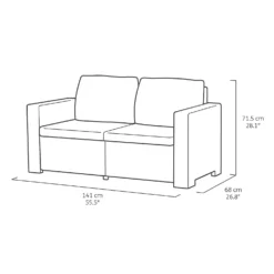 Keter California 5 Seater Outdoor Garden Furniture Lounge Set - Graphite With Grey Cushions -Furniture Series Sale 14539595 1255047218348096