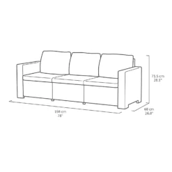 Keter California 5 Seater Outdoor Garden Furniture Lounge Set - Graphite With Grey Cushions -Furniture Series Sale 14539595 3705047218332274