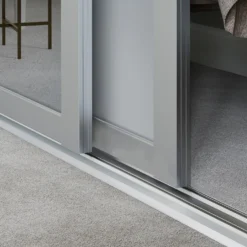 Shaker 3 Door Sliding Wardrobe Kit Dove Grey Panel / Mirror With Dove Grey Frame (W)2136 X (H)2260mm -Furniture Series Sale 14817121 2195059988368419